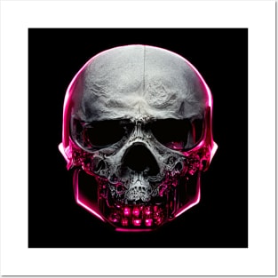 Cyber Neon Skull Posters and Art